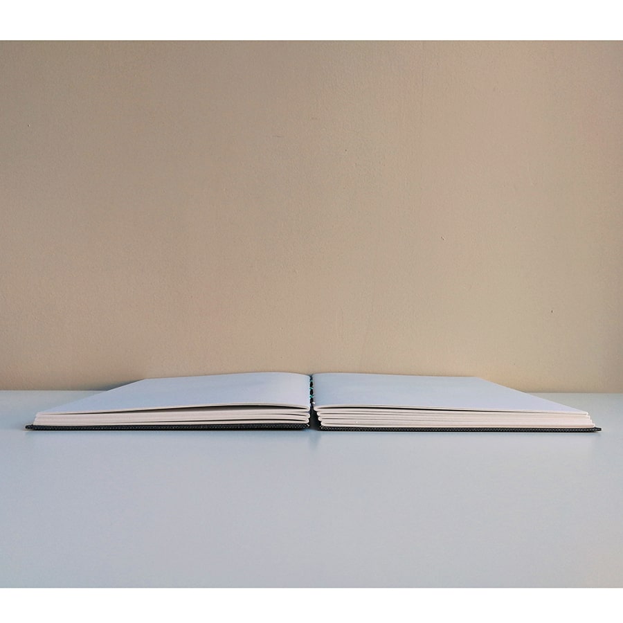 Cuaderno A5 gris oscuro ventana rosa papel reciclado blanco (liso) - Imagen 8