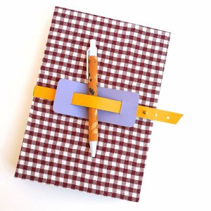 cuaderno tela vichy marrón chocolate A5