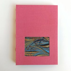cuaderno artesanal marmoleado A5 rosa